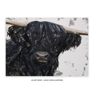 "Fergus" The Highland Bull A3 Unframed Art Print - Andy Thomas Artworks