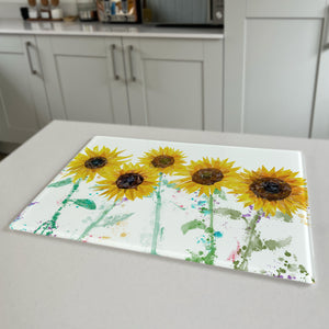 The Sunflowers Premium Glass Worktop Saver