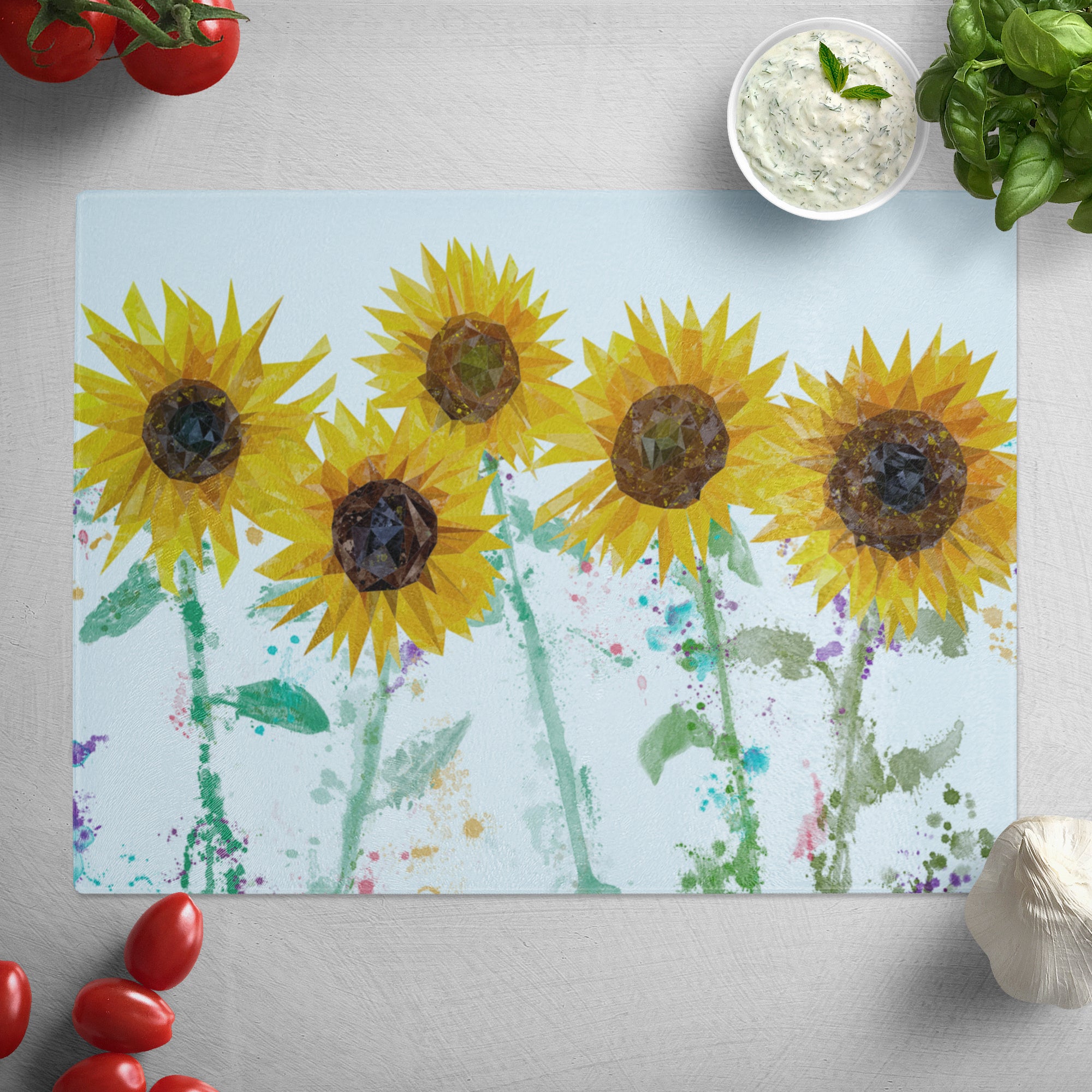 "The Sunflowers" Glass Worktop Saver