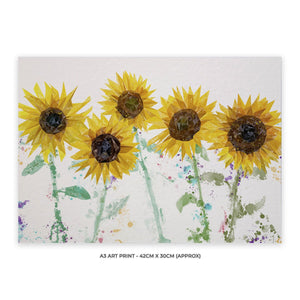 "The Sunflowers" A3 Unframed Art Print - Andy Thomas Artworks