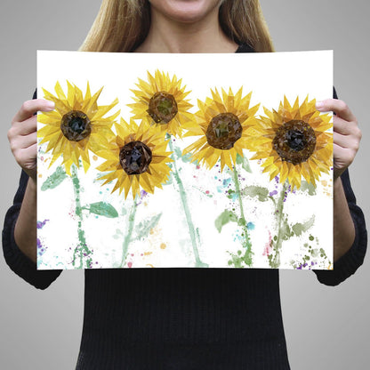 "The Sunflowers" A3 Unframed Art Print - Andy Thomas Artworks