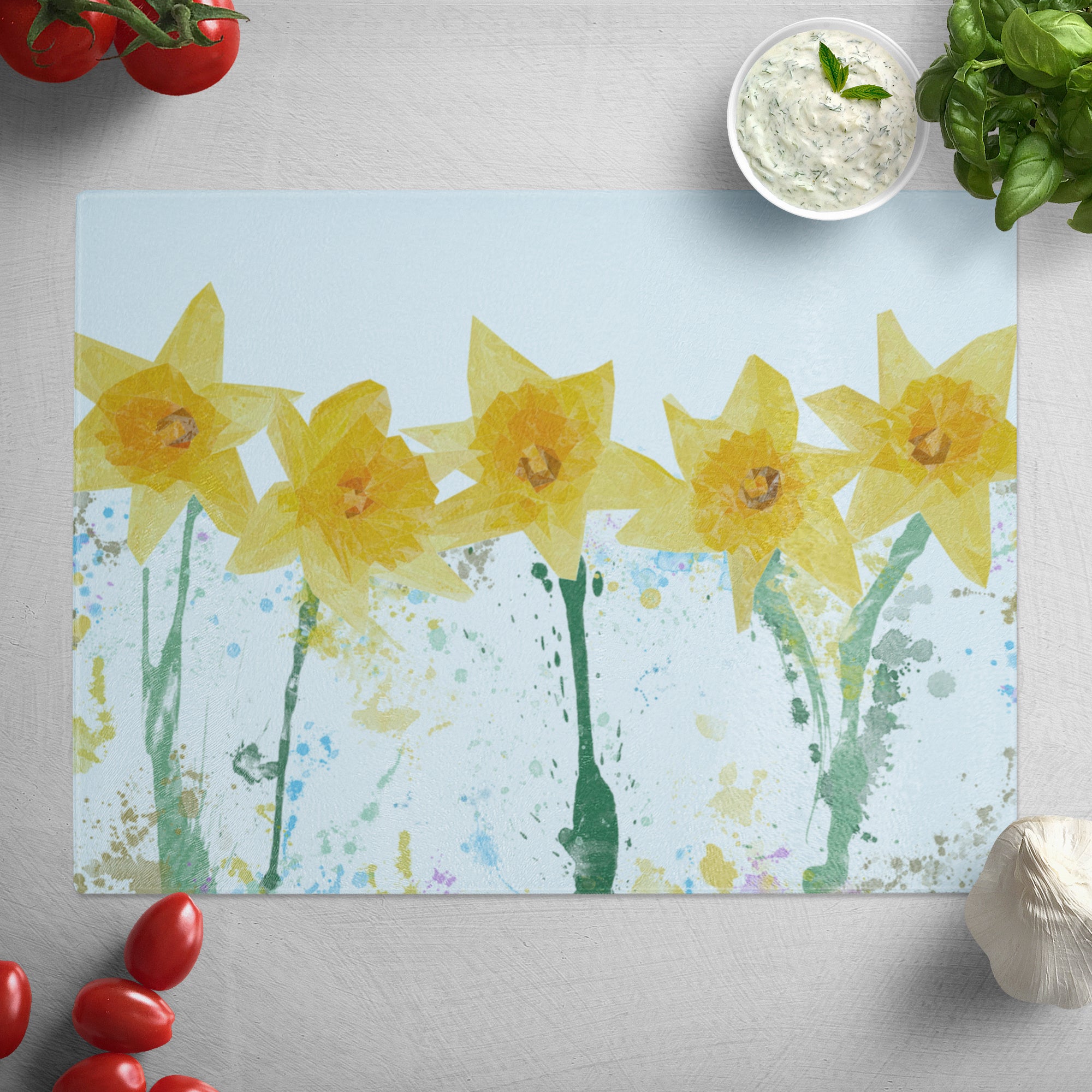 "The Daffodils" Glass Worktop Saver