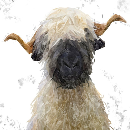 "Betty" The Valais Blacknose Sheep (Grey Background) Kitchen Splashback