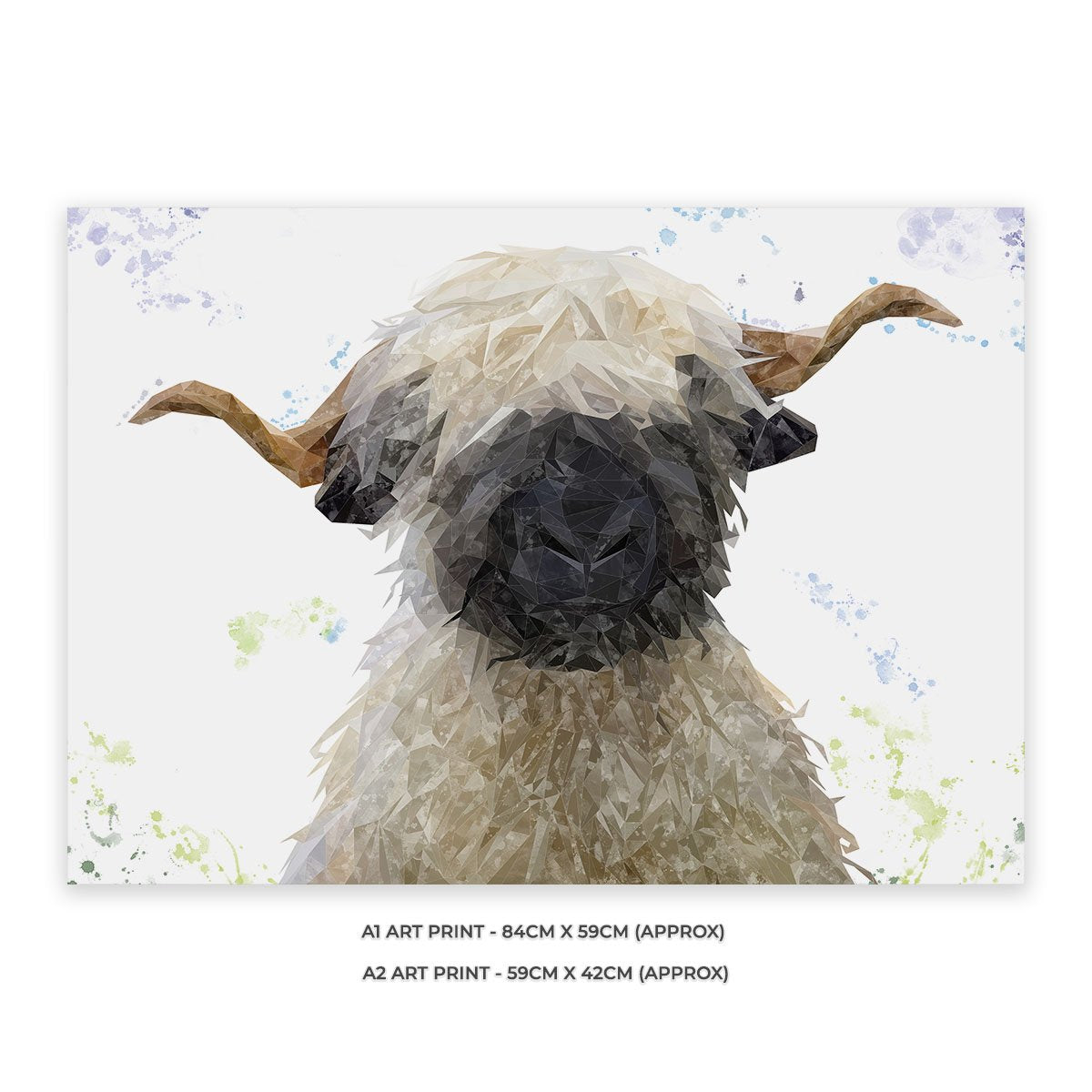 "Betty" The Valais Blacknose Sheep Unframed Art Print - Andy Thomas Artworks