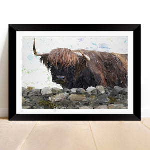 "Freya" The Highland Cow from Applecross Framed & Mounted Art Print