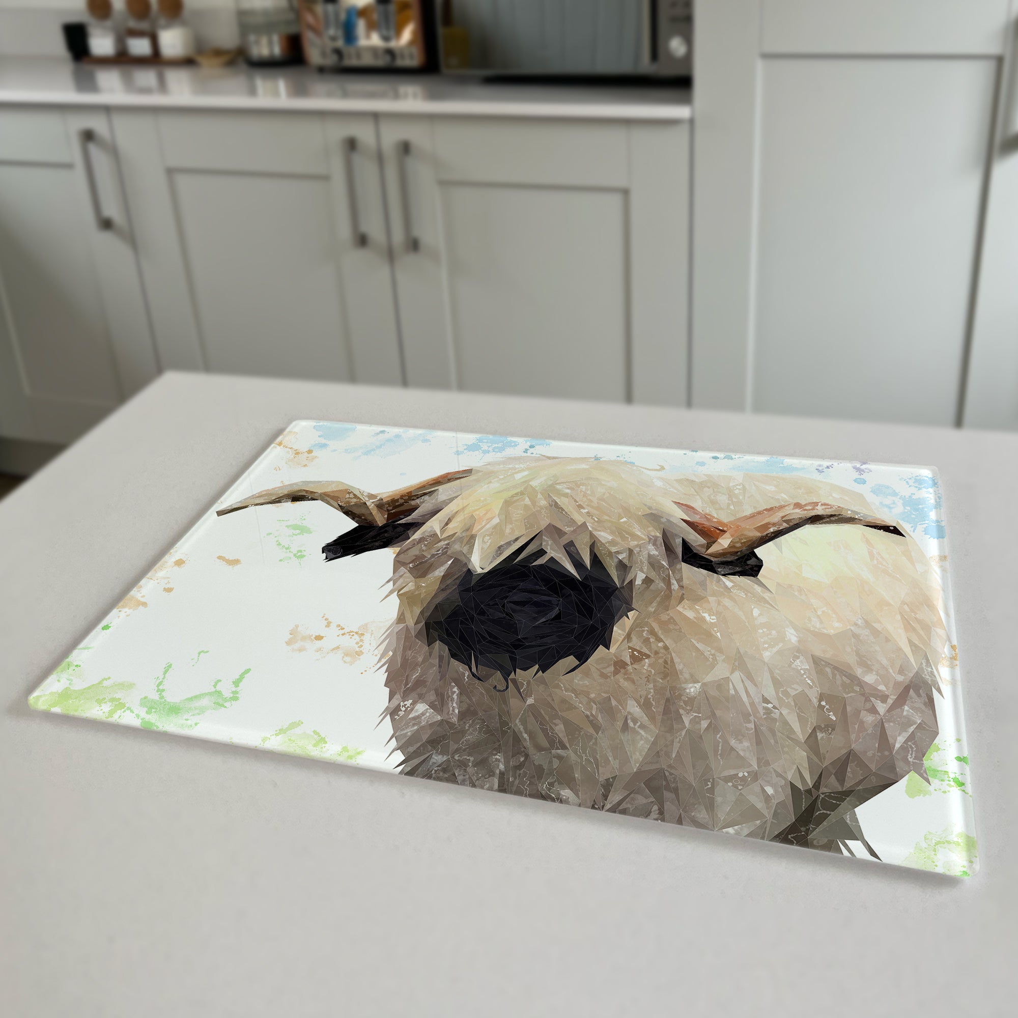 Bertie The Valais Blacknose Ram Premium Glass Worktop Saver