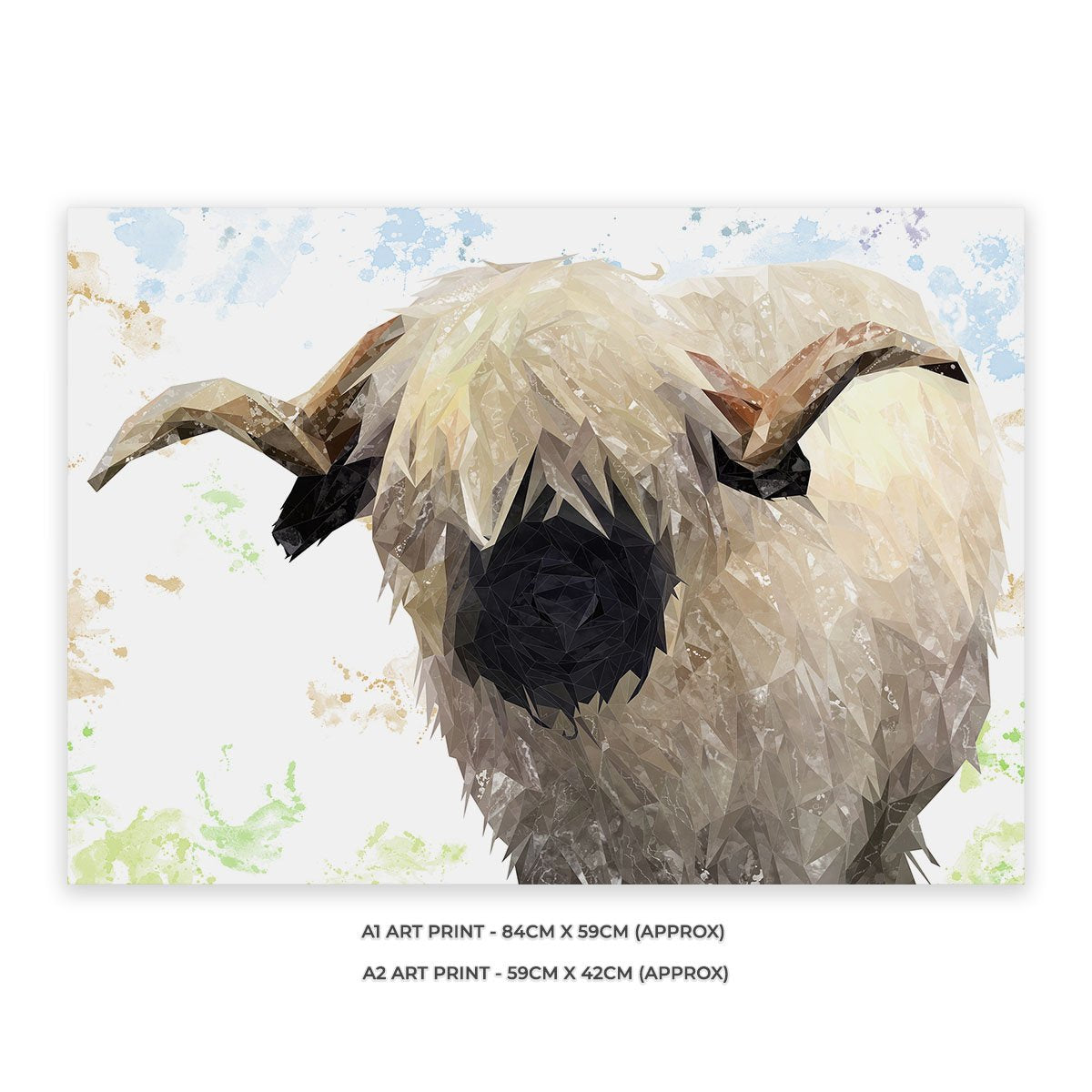 "Bertie" The Valais Ram Unframed Art Print - Andy Thomas Artworks