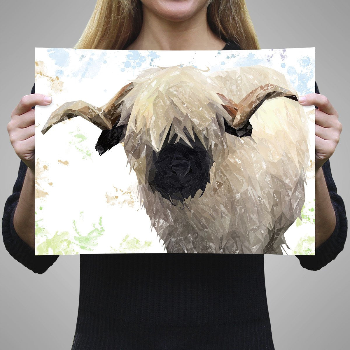 "Bertie" The Valais Ram A3 Unframed Art Print - Andy Thomas Artworks