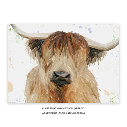 "Bernadette" The Highland Cow Unframed Art Print - Andy Thomas Artworks