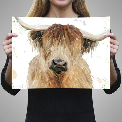 "Bernadette" The Highland Cow A3 Unframed Art Print - Andy Thomas Artworks