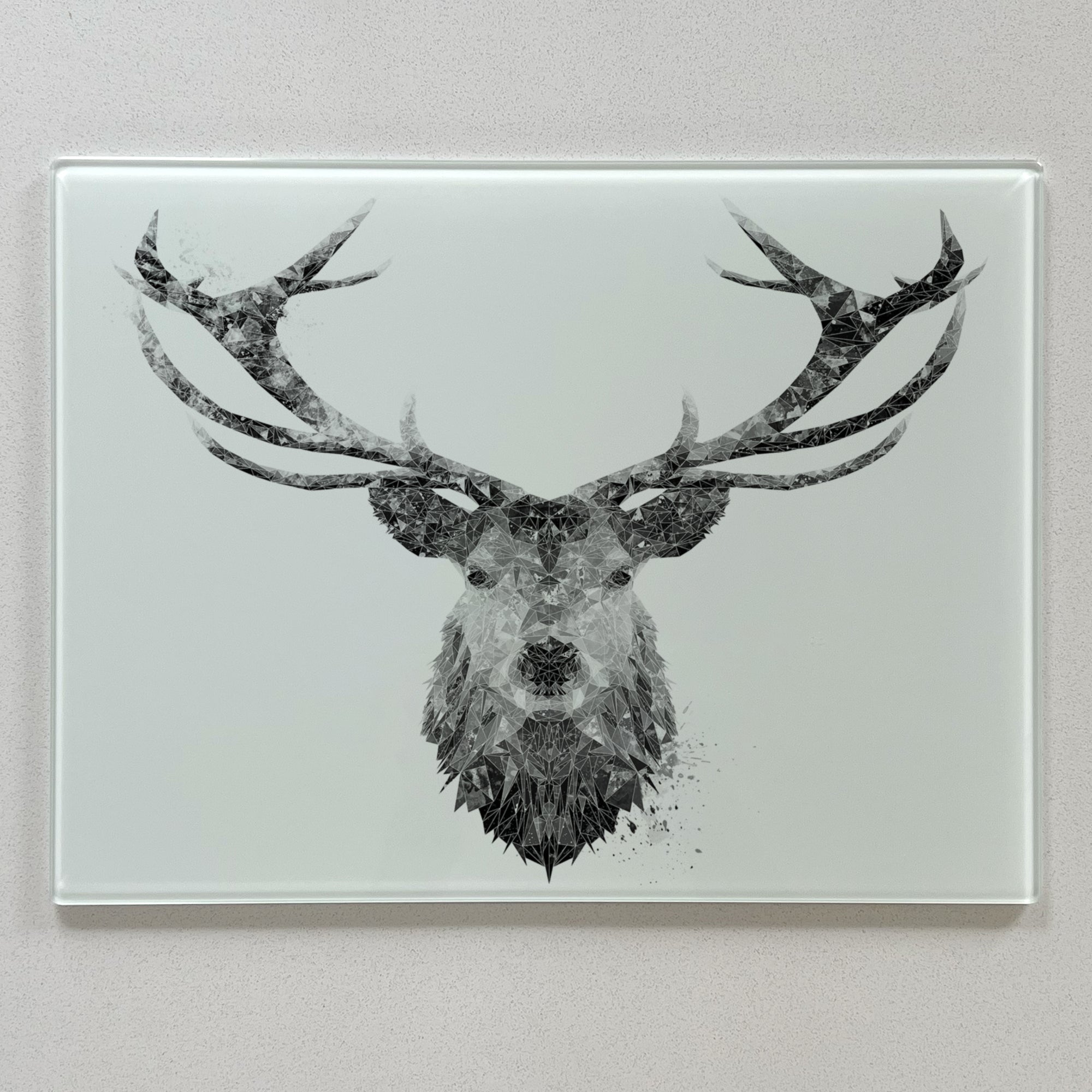 The Stag, Black & White Premium Glass Worktop Saver