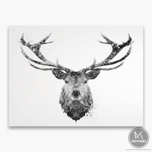"The Stag" (B&W) Canvas Print