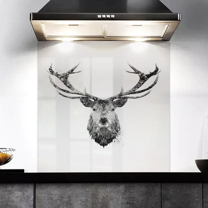 "The Stag" (B&W) Kitchen Splashback