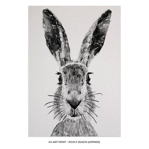 "The Hare" (B&W) A4 Unframed Art Print - Andy Thomas Artworks