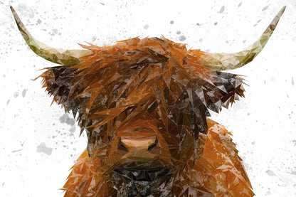 "The Highland" Highland Cow Art (Grey Background) Kitchen Splashback