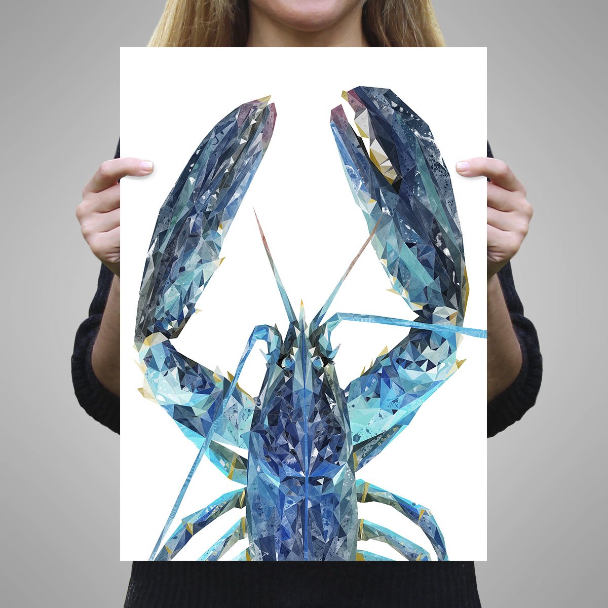 "The Blue Lobster" A3 Unframed Art Print - Andy Thomas Artworks