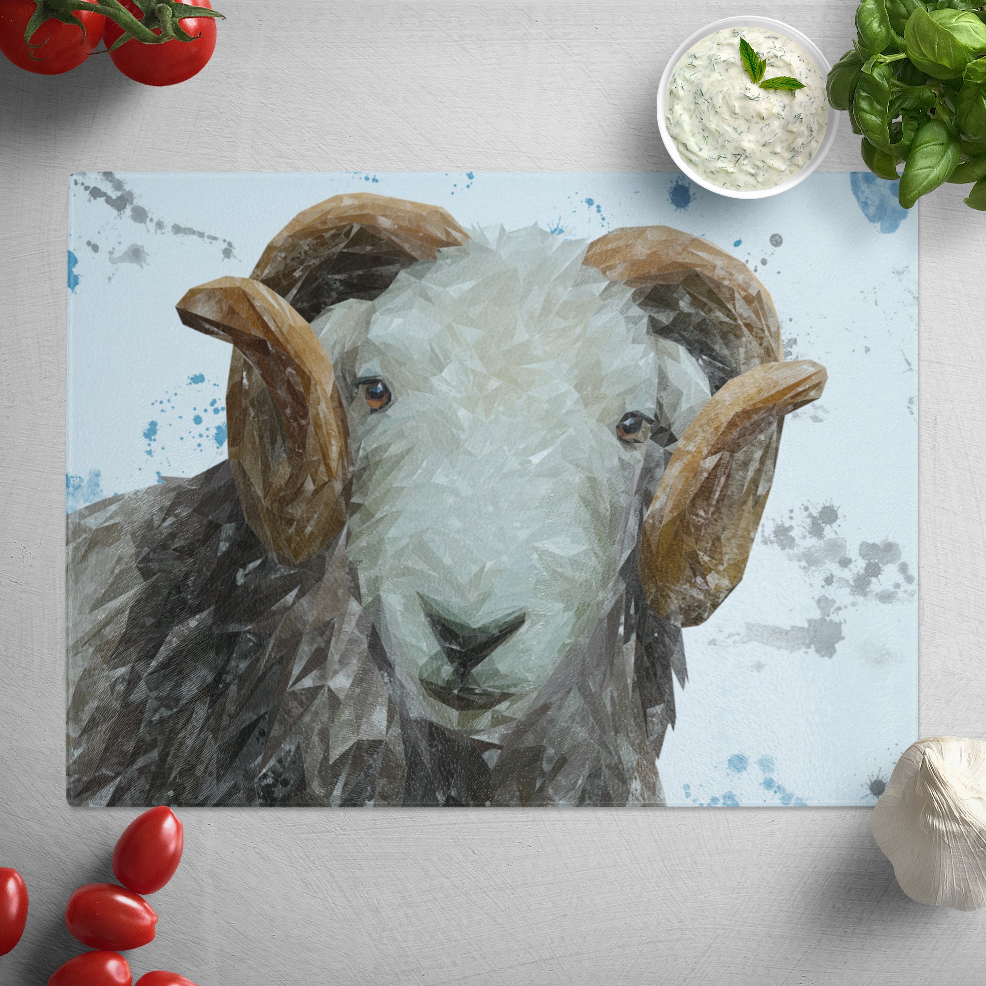 "Stanley" The Herdwick Ram Glass Worktop Saver