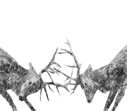 "The Showdown" Rutting Stags (B&W) Kitchen Splashback