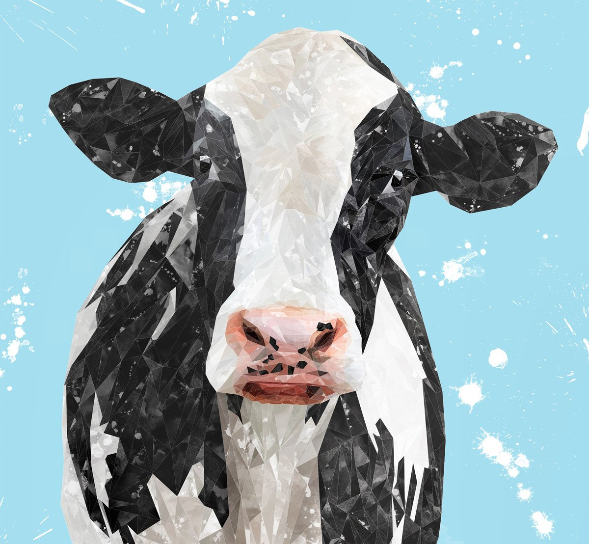 "Harriet" The Holstein Cow (Blue Background) Kitchen Splashback