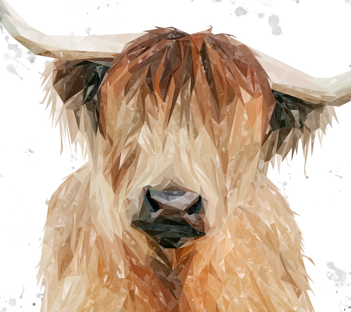 "Bernadette" The Highland Cow (Grey Background) Kitchen Splashback