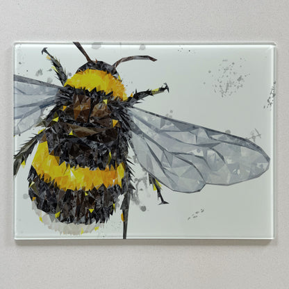 The Bee, Grey Background Premium Glass Worktop Saver