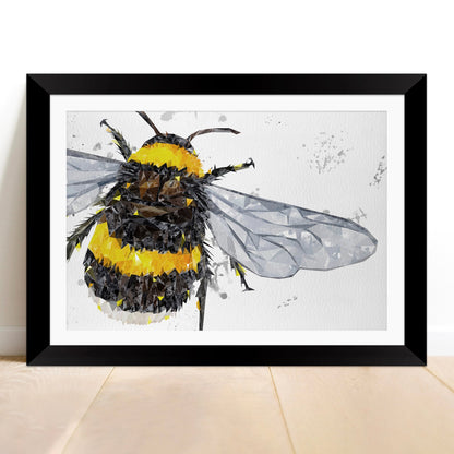 "The Bee" (Grey Background) Framed & Mounted Art Print