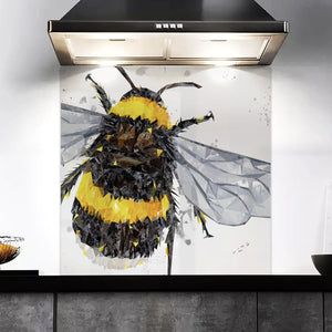 "The Bee" (Grey Background) Kitchen Splashback