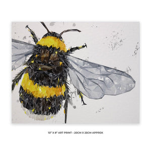 "The Bee" (Grey Background) 10" x 8" Unframed Art Print - Andy Thomas Artworks