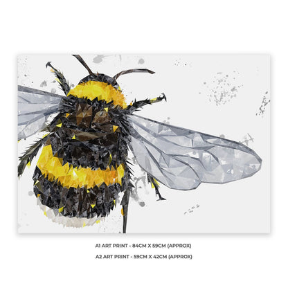 "The Bee" (Grey Background) Unframed Art Print - Andy Thomas Artworks