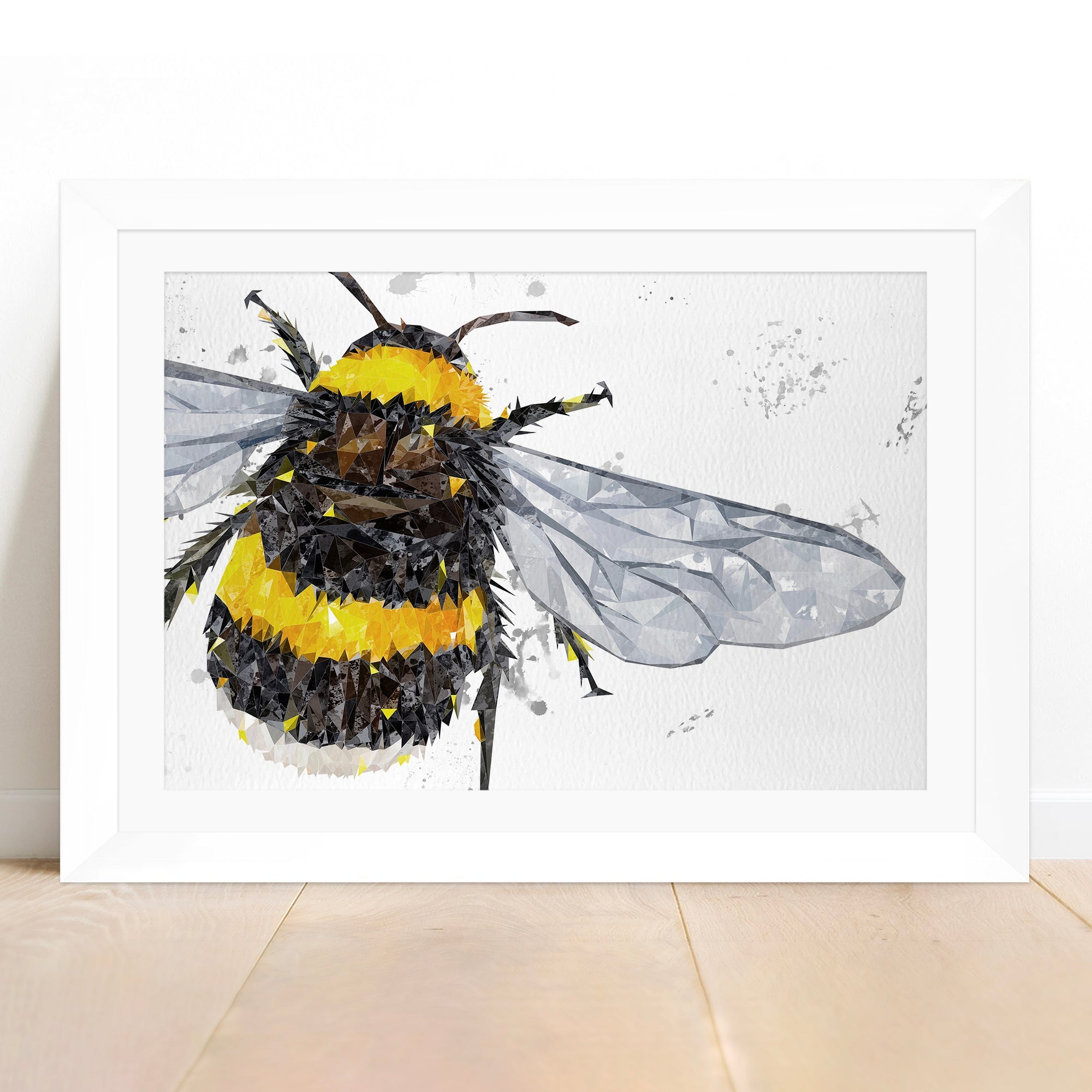 "The Bee" (Grey Background) Framed & Mounted Art Print