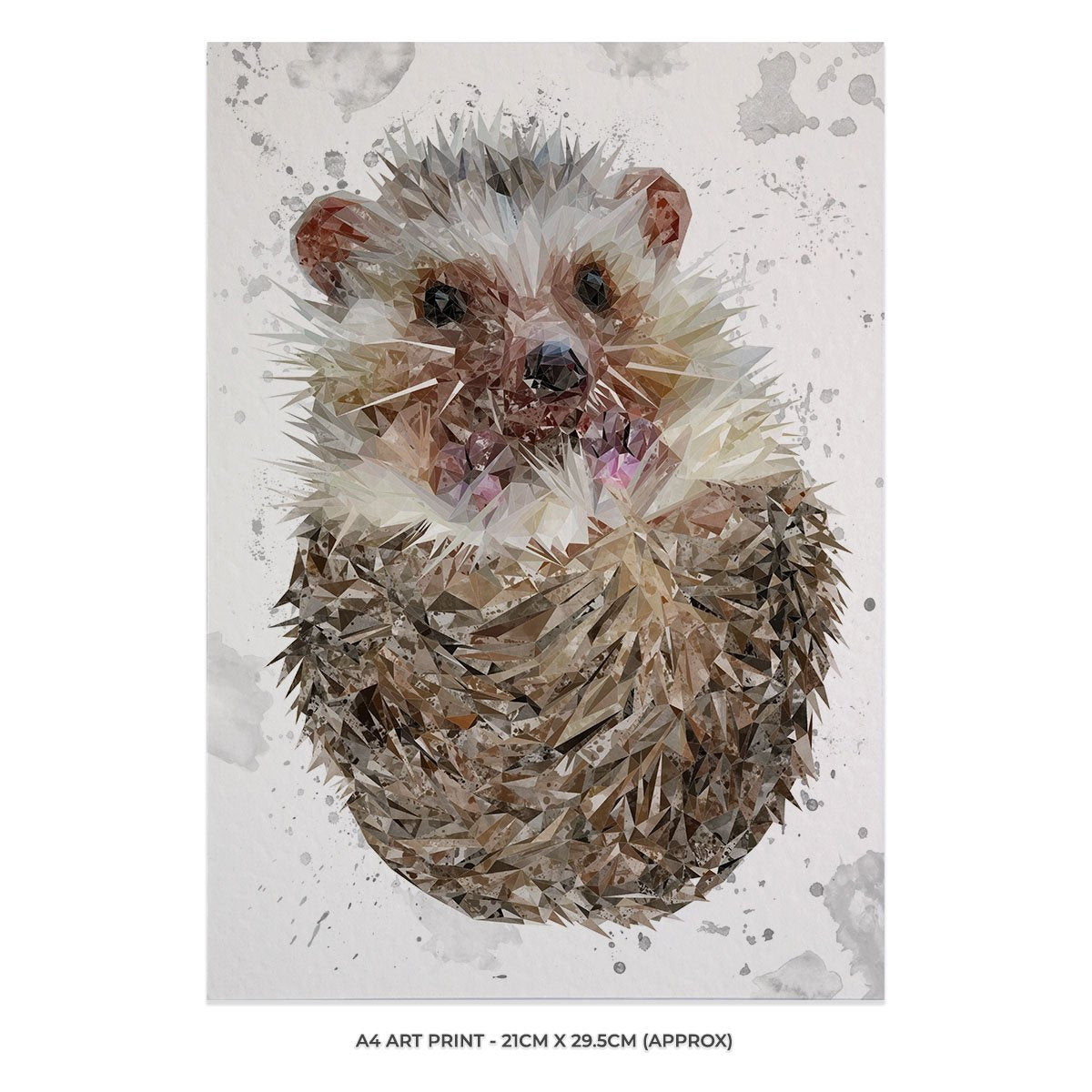 "Milton" The Hedgehog (Grey Background) Unframed Art Print - Andy Thomas Artworks