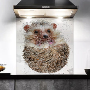"Milton" The Hedgehog (Grey Background) Kitchen Splashback