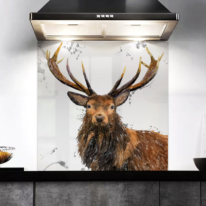 "Rory" The Stag (Grey Background) Kitchen Splashback