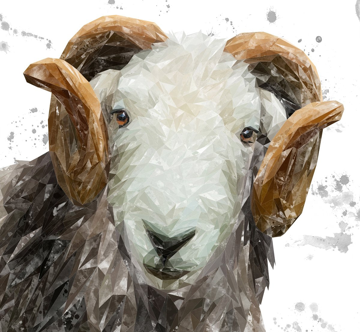 "Stanley" The Herdwick Ram (Grey Background) Kitchen Splashback