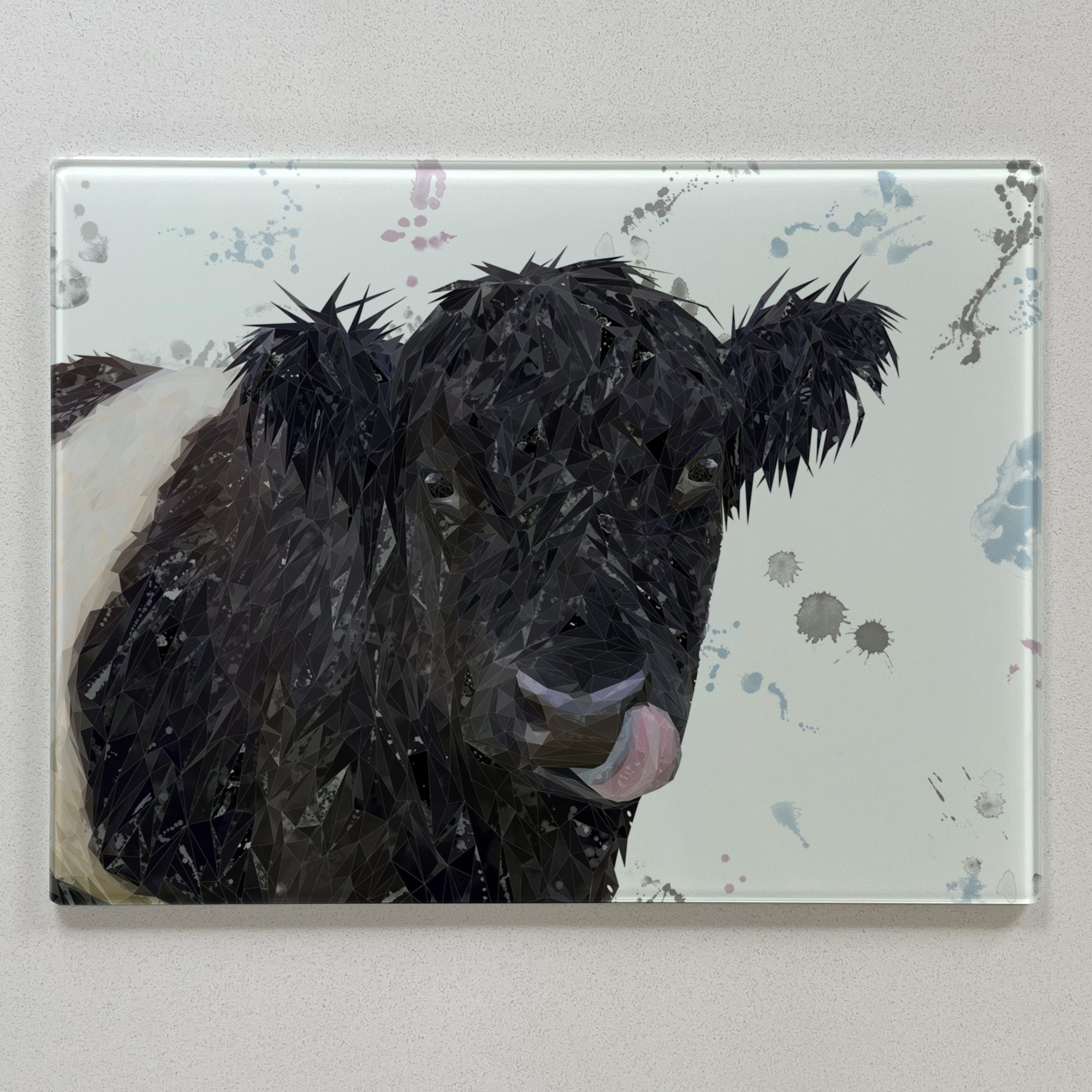 Eugene The Belted Galloway Cow Premium Glass Worktop Saver