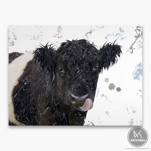 "Eugene" The Belted Galloway Cow Canvas Print
