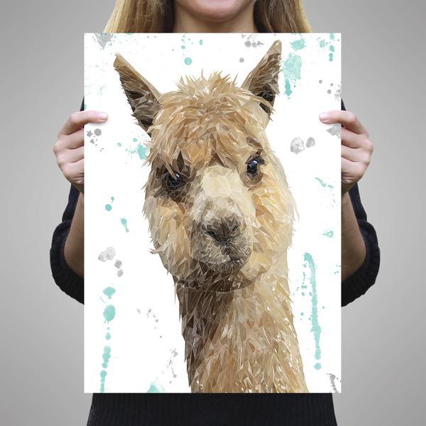 "Alice" The Alpaca A3 Unframed Art Print - Andy Thomas Artworks