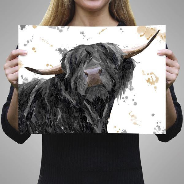 "Barnaby" The Highland Bull A3 Unframed Art Print - Andy Thomas Artworks