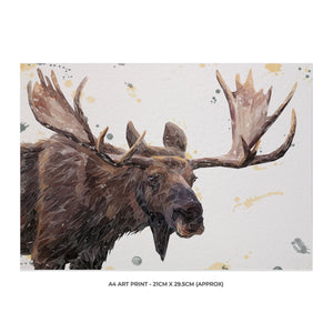 "Maurice" The Moose A4 Unframed Art Print - Andy Thomas Artworks