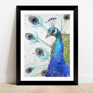 "Percy" The Peacock Framed & Mounted Art Print