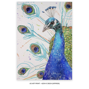 "Percy" The Peacock A3 Unframed Art Print - Andy Thomas Artworks