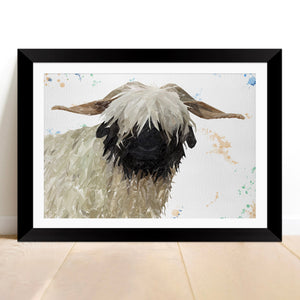 "Bertha" The Valais Blacknose Sheep Framed & Mounted Art Print