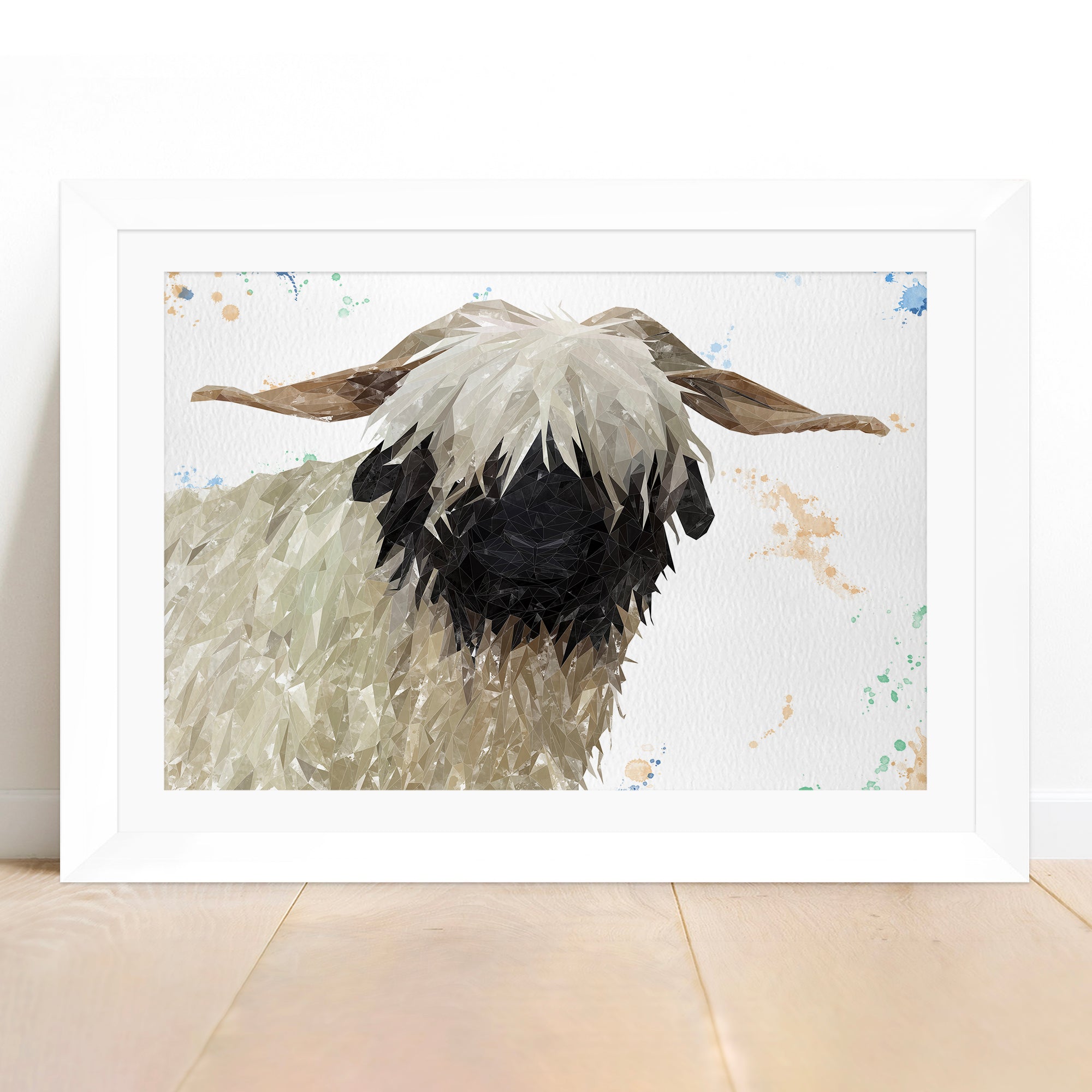 "Bertha" The Valais Blacknose Sheep Framed & Mounted Art Print