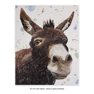 "Conka" The Donkey 10" x 8" Unframed Art Print - Andy Thomas Artworks