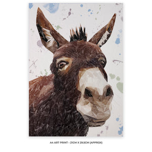 "Conka" The Donkey A4 Unframed Art Print - Andy Thomas Artworks