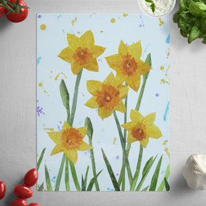 "New Beginnings" Daffodils Glass Worktop Saver