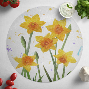 "New Beginnings" Daffodils Glass Worktop Saver