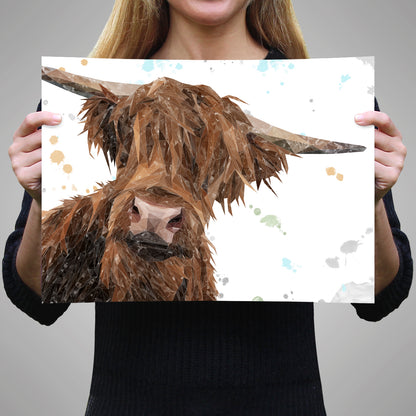 "Mac" The Highland Bull A3 Unframed Art Print - Andy Thomas Artworks