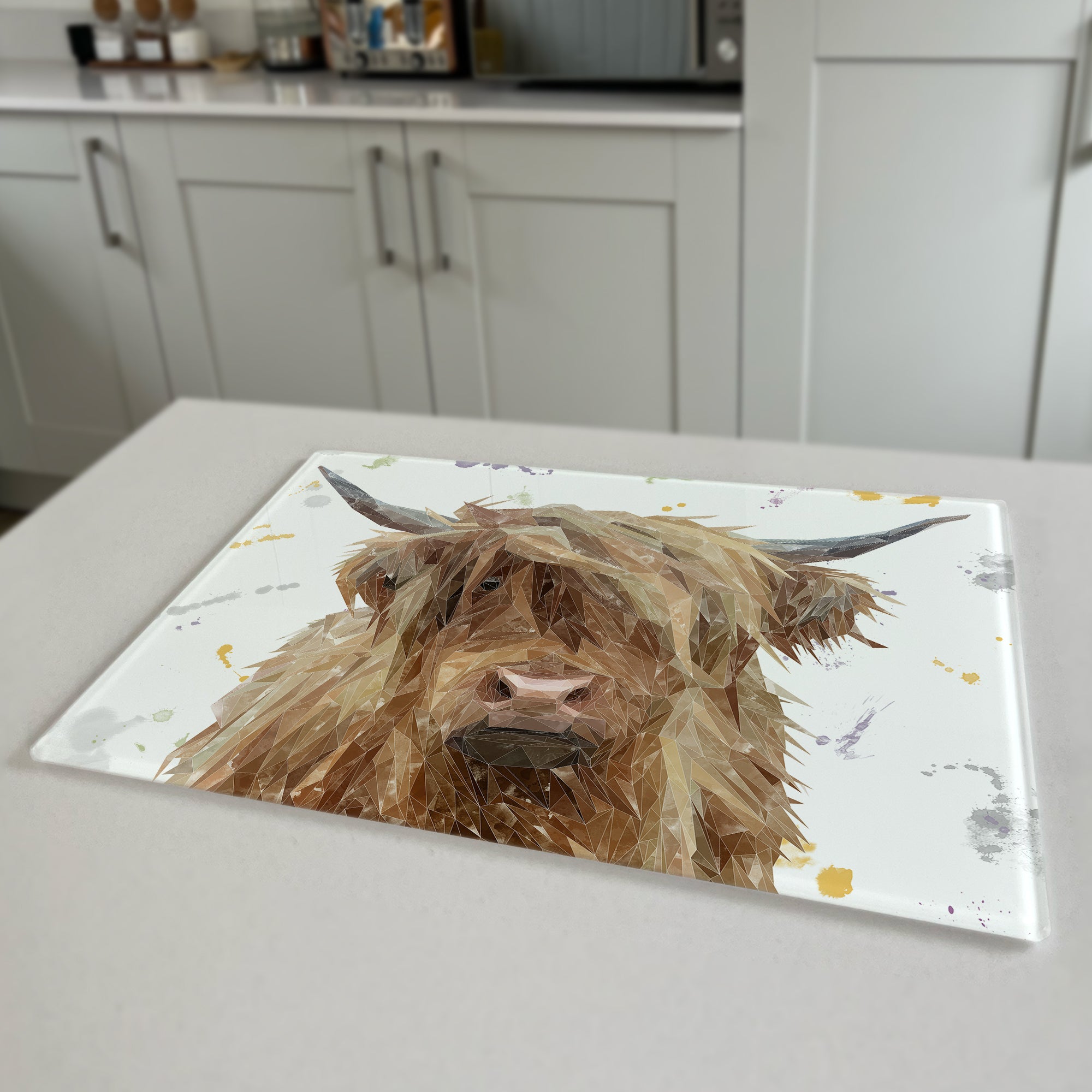 Millie The Highland Cow Premium Glass Worktop Saver