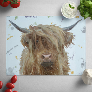 "Millie" The Highland Cow Glass Worktop Saver